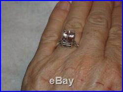 Kunzite Solitaire, Sterling Silver Ring Size 7