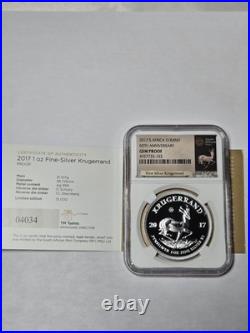LE 2017 Silver Krugerrand 1 oz NGC GEM PROOF 50th Anniversary First Silver COA