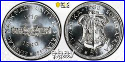 Large Crown 1960 Silver 5 Shillings Pr67+ Pcgs South Africa 5s Proof