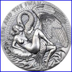 Leda and Swan 2 oz silver coin Cameroon 2023