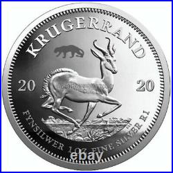 Leopard and Krugerrand proof silver coins set South Africa 2020