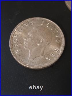 Lot Of 3 South Africa 1952 5 Shillings Silver Coins Circulated 50% Silver
