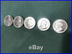 Lot Of 5 2020 1 oz silver Rand South Africa Krugerrand uncirculated