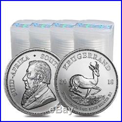 Lot of 100 2018 South Africa 1 oz Silver Krugerrand BU (4 Tube, Lot of 25)