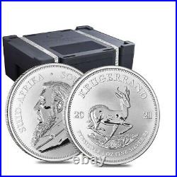 Lot of 100 2021 South Africa 1 oz Silver Krugerrand BU (4 Tube, Lot of 25)