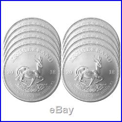 Lot of 10 2018 South Africa Silver Krugerrand 1 oz Brilliant Uncirculated