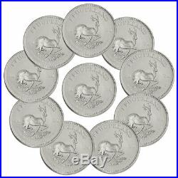 Lot of 10 2020 South Africa 1 oz Silver Krugerrand R1 Coins GEM BU SKU60399