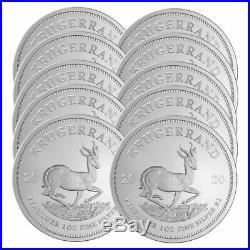 Lot of 10 2020 South Africa Silver Krugerrand 1 oz Brilliant Uncirculated