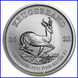 Lot of 10 2022 South Africa 1 oz. 999 Silver Krugerrand Coin BU In Stock