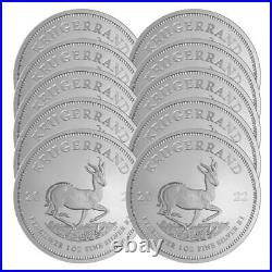 Lot of 10 2022 South Africa 1 oz Silver Krugerrand R1 Coins GEM BU