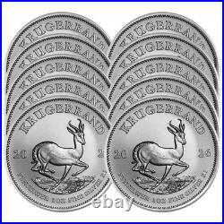 Lot of 10 2026 South Africa Silver Krugerrand 1 oz Brilliant Uncirculated