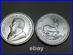 Lot of 25 2018 South Africa. 999 fine Silver Krugerrand 1 oz Coin Round Mint