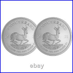 Lot of 2 2021 South Africa Silver Krugerrand 1 oz BU