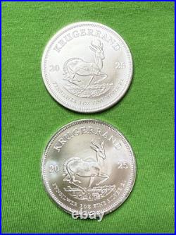 Lot of 2 2025 South Africa Krugerrand 1 oz. Silver Coins? . 999 Pure Silver