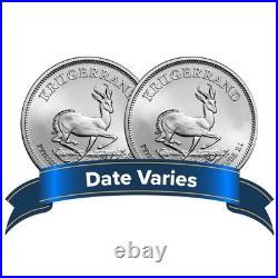 Lot of 2 South Africa Silver Krugerrand 1 oz Random Year