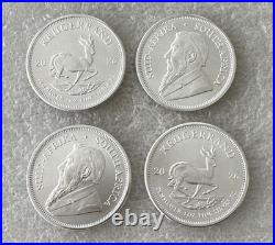 Lot of 4 Silver 2026 South Africa. 999 fine Silver Krugerrand 1 oz 1 Rand coins