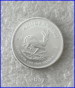 Lot of 4 Silver 2026 South Africa. 999 fine Silver Krugerrand 1 oz 1 Rand coins