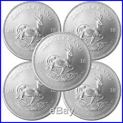 Lot of 5 2018 South Africa Silver Krugerrand 1 oz Brilliant Uncirculated