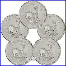 Lot of 5 2020 South Africa 1 oz Silver Krugerrand R1 Coins GEM BU SKU60398