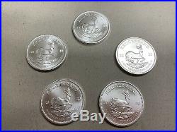 Lot of 5 2020 South Africa Silver Krugerrand 1 oz Brilliant Uncirculated