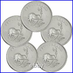 Lot of 5 2022 South Africa 1 oz Silver Krugerrand R1 Coins BU SKU67105 PRESALE