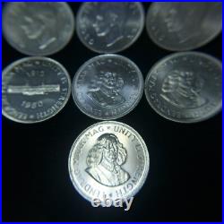 Lot of (7) South Africa 5 Shillings / 50 Cent. 500 Silver Coins 1951-1964