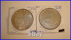 Lot of 7 South Africa Silver Crown Coins 19491964 You Grade It (#Kr2v)