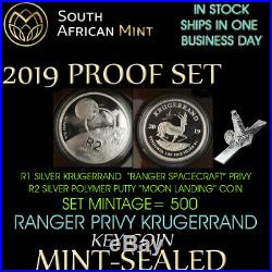 MINT SEALED 2019 SILVER PROOF KRUGERRAND RANGER spacecraft PRIVY R2 set
