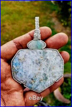 Messina, South Africa, Papagoite And Ajoite Streling Silver Wrapped Pendant