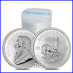 Monster Box of 500 2019 South Africa 1 oz Silver Krugerrand BU 20 Roll, Tube
