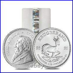Monster Box of 500 2021 South Africa 1 oz Silver Krugerrand BU 20 Roll, Tube