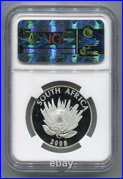 NGC Certified South Africa 2008 Mahatma Gandhi Silver R1 PF 69 Coin