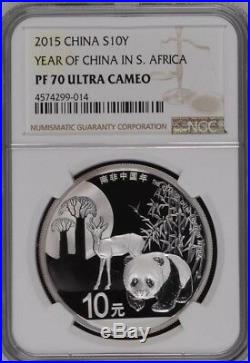 NGC PF70 2015 Year Of China in South Africa Silver Panda Coin 1oz COA