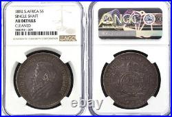 NGC SOUTH AFRICA SILVER CROWN 5 SHILLINGS 1892 About UNC b3