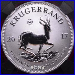 NGC SP-70! SOUTH AFRICA 2017 50th ANNIVERSARY PRIVY 1 OZ. 999 SILVER KRUGERRAND