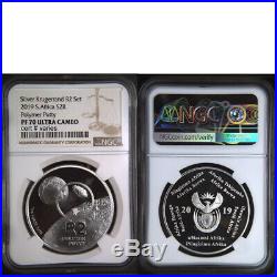New 2019 South Africa SILVER R2 polymer putty 2 Rand NGC PF70 moon landing lunar