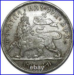 O733 Scarce Ethiopie Menelik II 1889-1913 1/4 Birr EE1889 A 1897 Argent Silver