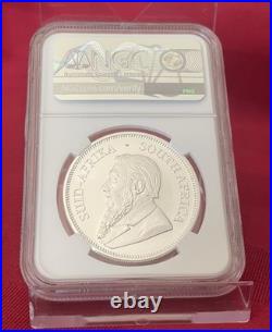 Only One On Ebay! Rare Brown Label 2020 South Africa Silver Krugerrand Ngc Ms70