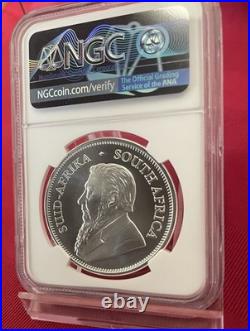Only One On Ebay! Rare Brown Label 2020 South Africa Silver Krugerrand Ngc Ms70