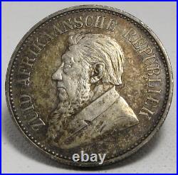 Original Higher Grade 1897 South Africa. 925 Silver 2 1/2 Shillings Toned