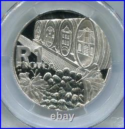 PCGS MS 64 South Africa 2000 R1 Silver Protea Wine Production Coin Only 612 Made