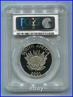 PCGS Secure MS 67 South Africa 2001 R1 Silver Protea Tourism Coin 616 Minted