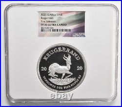 PF70UCAM 2020 South Africa 2 Krugerrand 2 Oz Fine Silver 1st Releases NGC 1124