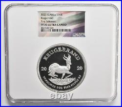 PF70UCAM 2020 South Africa 2 Krugerrand 2 Oz Fine Silver 1st Releases NGC 1124