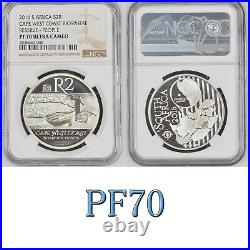 PF70 2016 SOUTH AFRICA SILVER PROOF 2 RAND ngc PF70 BIOSPHERE PEOPLE R2