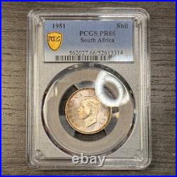 PR66 1951 South Africa Silver 1 Shilling Proof, PCGS Trueview- Nicely Toned PR66 1951 South Africa Silver 1 Shilling Proof, PCGS Trueview- Nicely Toned