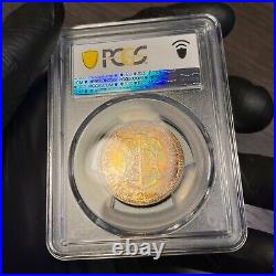 PR66 1960 South Africa Silver 2 Shillings Proof, PCGS- Pretty Rainbow Toned