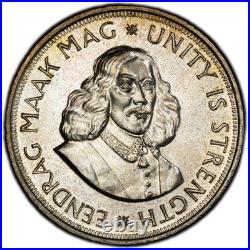 PR66 1961 South Africa 50 Cent Silver Proof, PCGS Trueview- Rainbow Toned