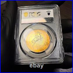 PR66 1967 South Africa Silver 1 Rand Proof, PCGS Secure- Pretty Toned