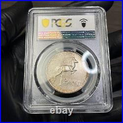 PR67 1965 South Africa Silver 1 Rand Proof, PCGS Trueview- Pretty Rainbow Toned